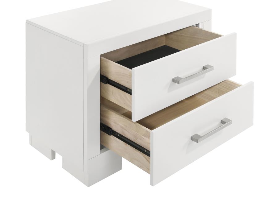 Jessica 5-piece Eastern King LED Bedroom Set Snow White - 202990KE-S5P