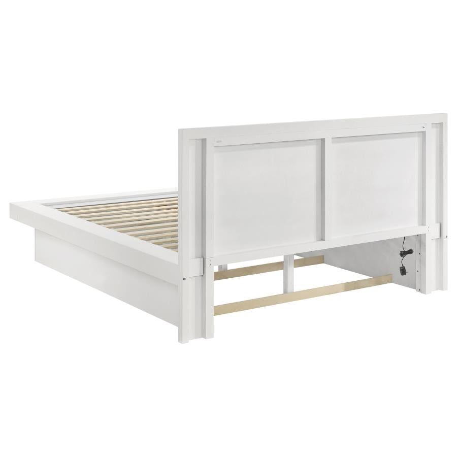 Jessica 6-piece Eastern King LED Bedroom Set Snow White - 202990KE-S6P