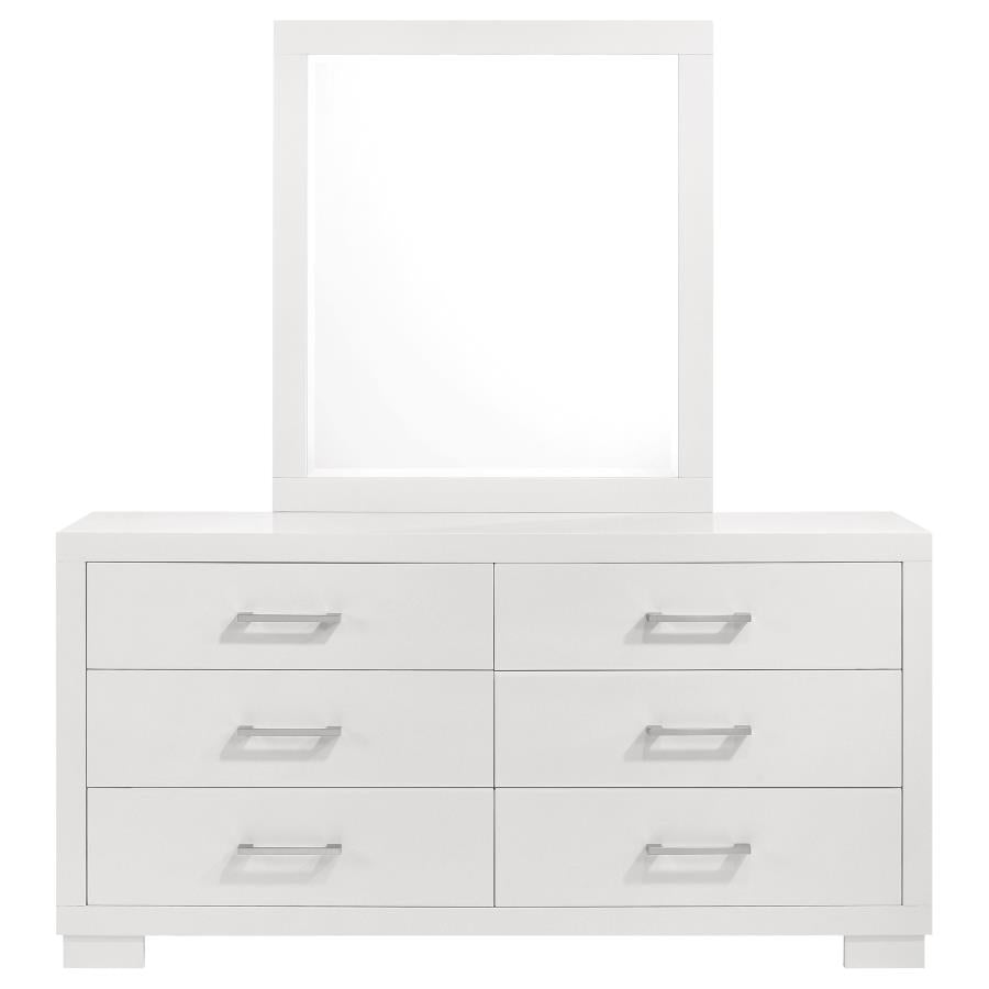 Jessica 6-drawer Dresser with Mirror Snow White - 202993M