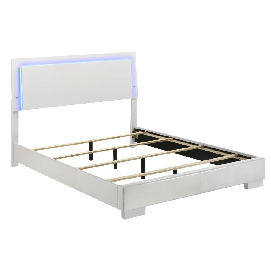 Felicity 5-piece Queen Bedroom Set White High Gloss - 203500Q-S5