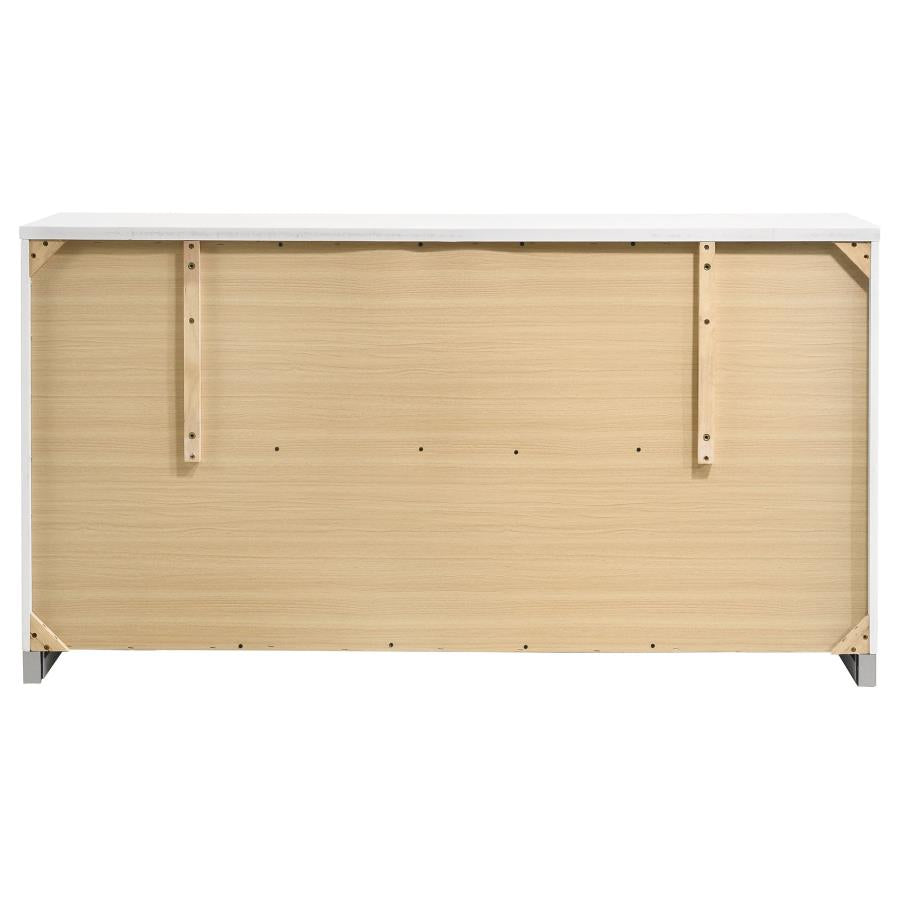 Felicity 6-drawer Dresser White High Gloss - 203503