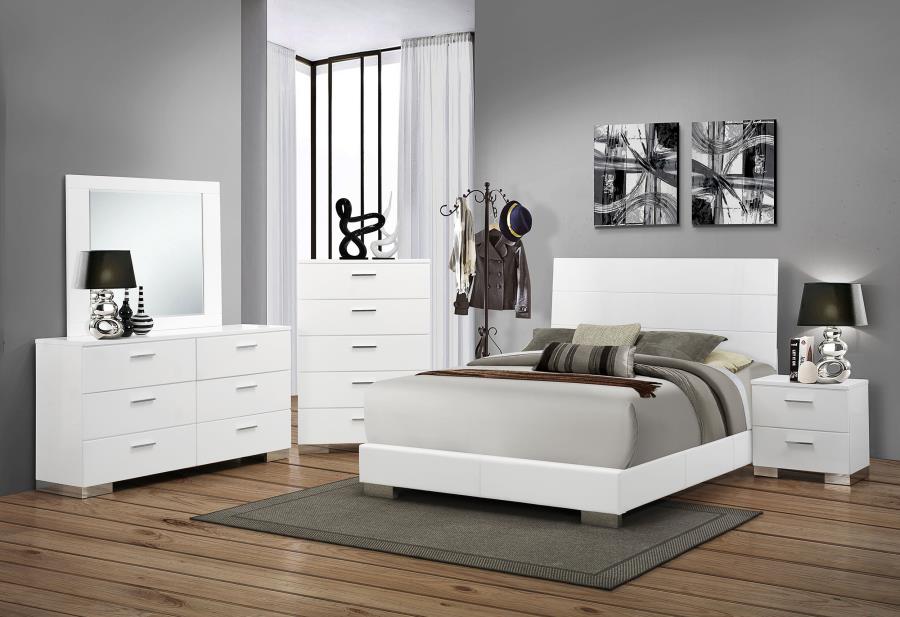 Felicity 6-drawer Dresser White High Gloss - 203503