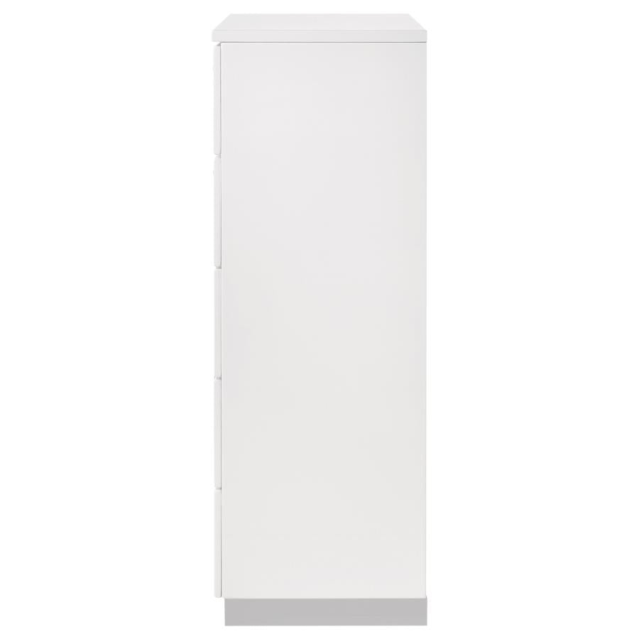 Felicity 5-drawer Bedroom Chest White High Gloss - 203505