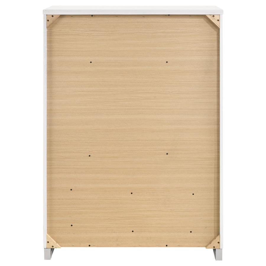 Felicity 5-drawer Bedroom Chest White High Gloss - 203505