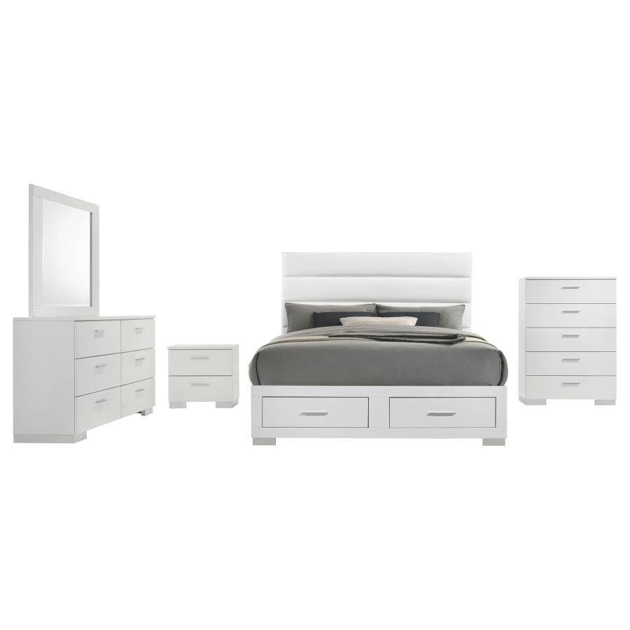 Felicity 5-piece Queen Platform Bedroom Set White - 203510Q-S5