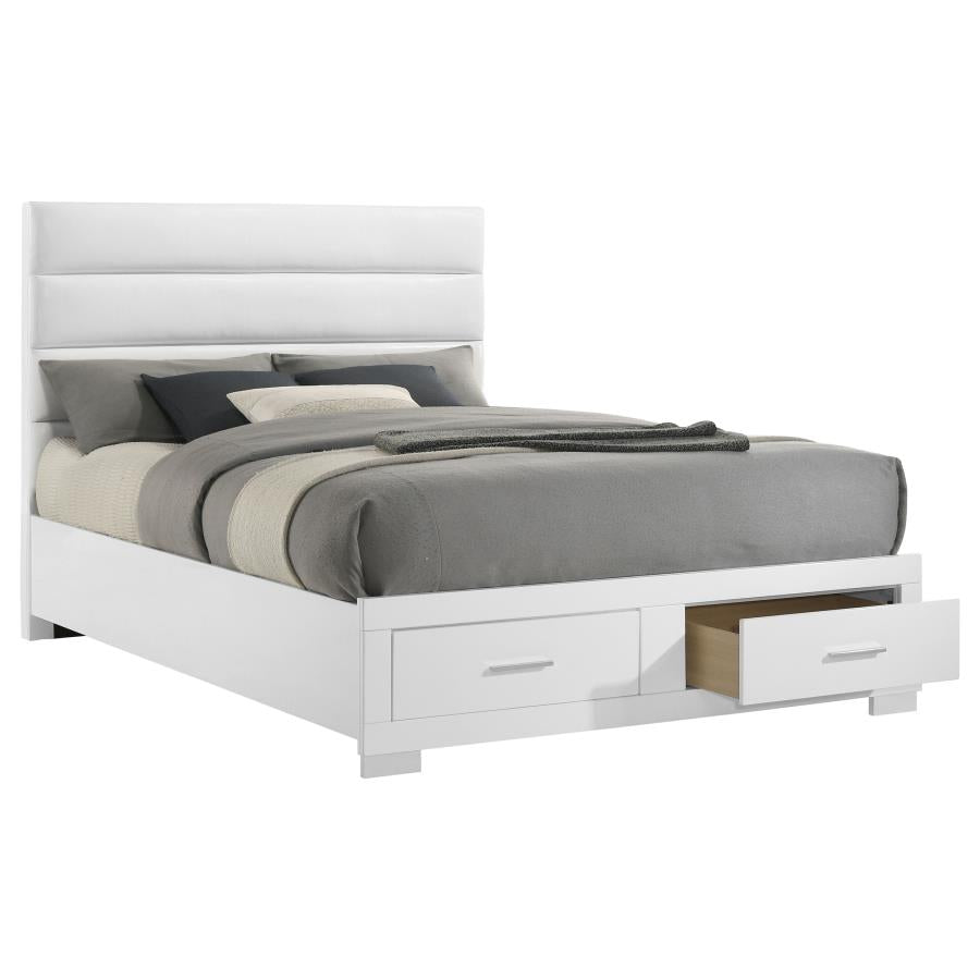 Felicity Queen Storage Bed White High Gloss - 203510Q