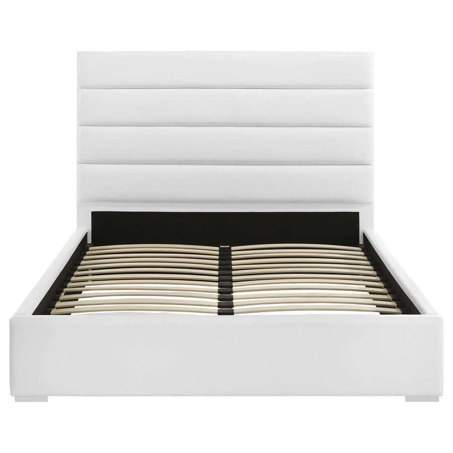 Felicity 53-inch Upholstered Eastern King Platform Bed White - 203511KE