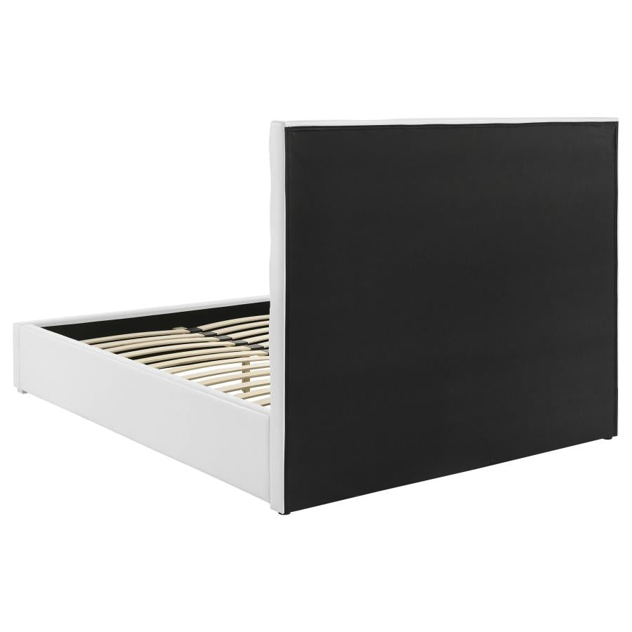 Felicity 53-inch Upholstered Eastern King Platform Bed White - 203511KE