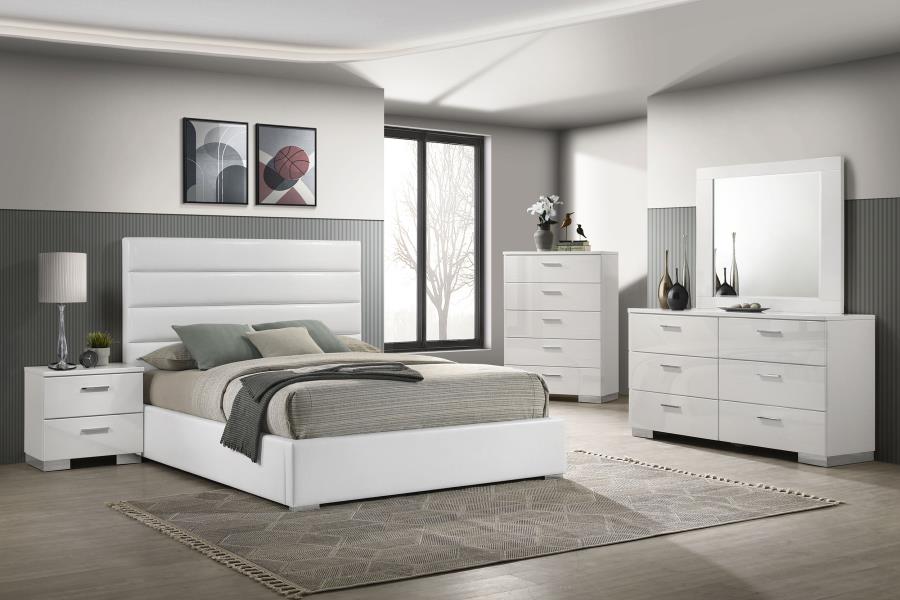 Felicity 5-piece Queen Bedroom Set White High Gloss - 203511Q-S5