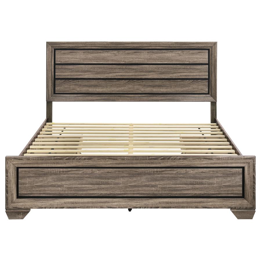 Kauffman Wood Eastern King Storage Panel Bed Washed Taupe - 204190KE