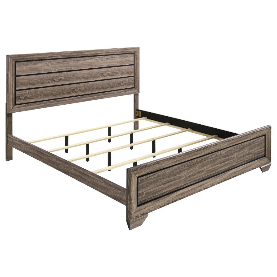 Kauffman Wood Eastern King Panel Bed Washed Taupe - 204191KE