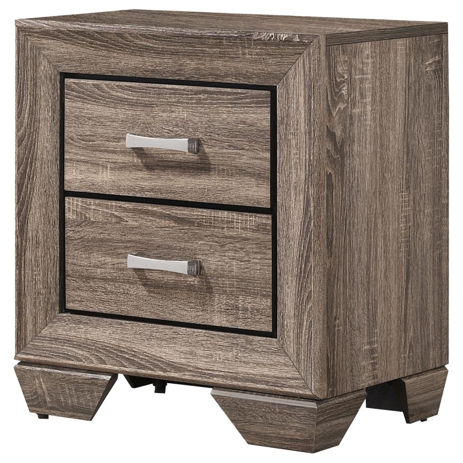Kauffman 2-drawer Nightstand Washed Taupe - 204192
