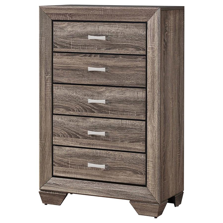 Kauffman 5-drawer Bedroom Chest Washed Taupe - 204195