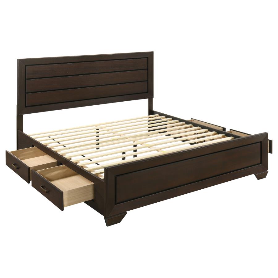 Kauffman Wood Eastern King Storage Panel Bed Dark Cocoa - 204390KE