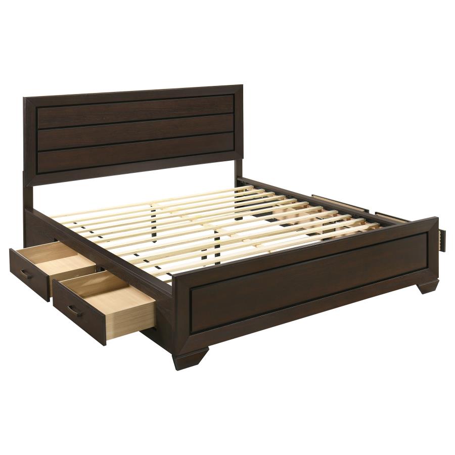 Kauffman Wood California King Storage Panel Bed Dark Cocoa - 204390KW