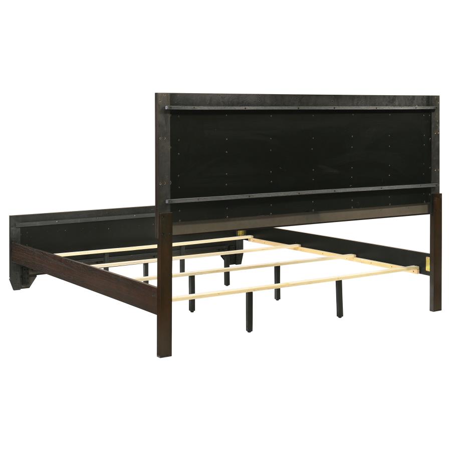 Kauffman Wood Eastern King Panel Bed Dark Cocoa - 204391KE