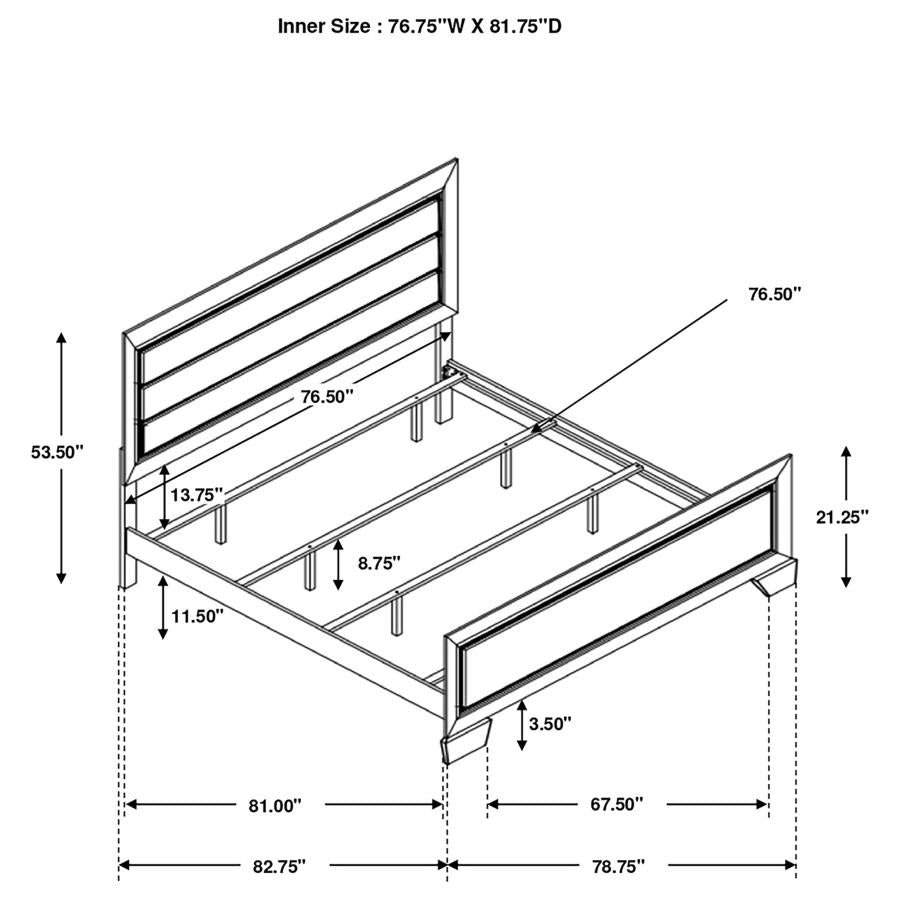 Kauffman Wood Eastern King Panel Bed Dark Cocoa - 204391KE
