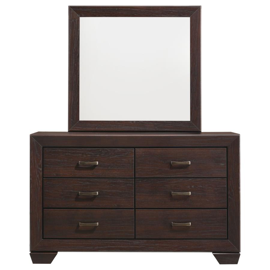 Kauffman 6-drawer Dresser with Mirror Dark Cocoa - 204393M