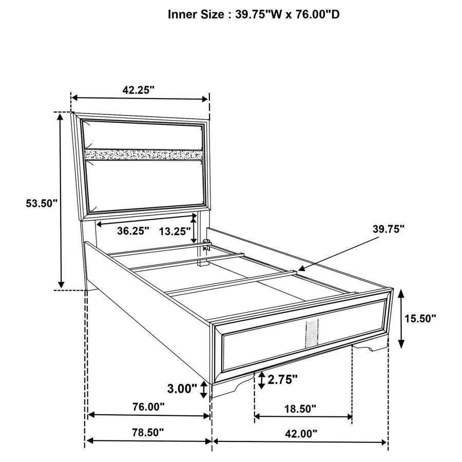 Miranda 4-piece Twin Bedroom Set White - 205110T-S4