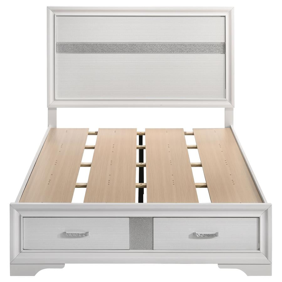 Miranda 51-inch Wood Full Storage Panel Bed White - 205111F