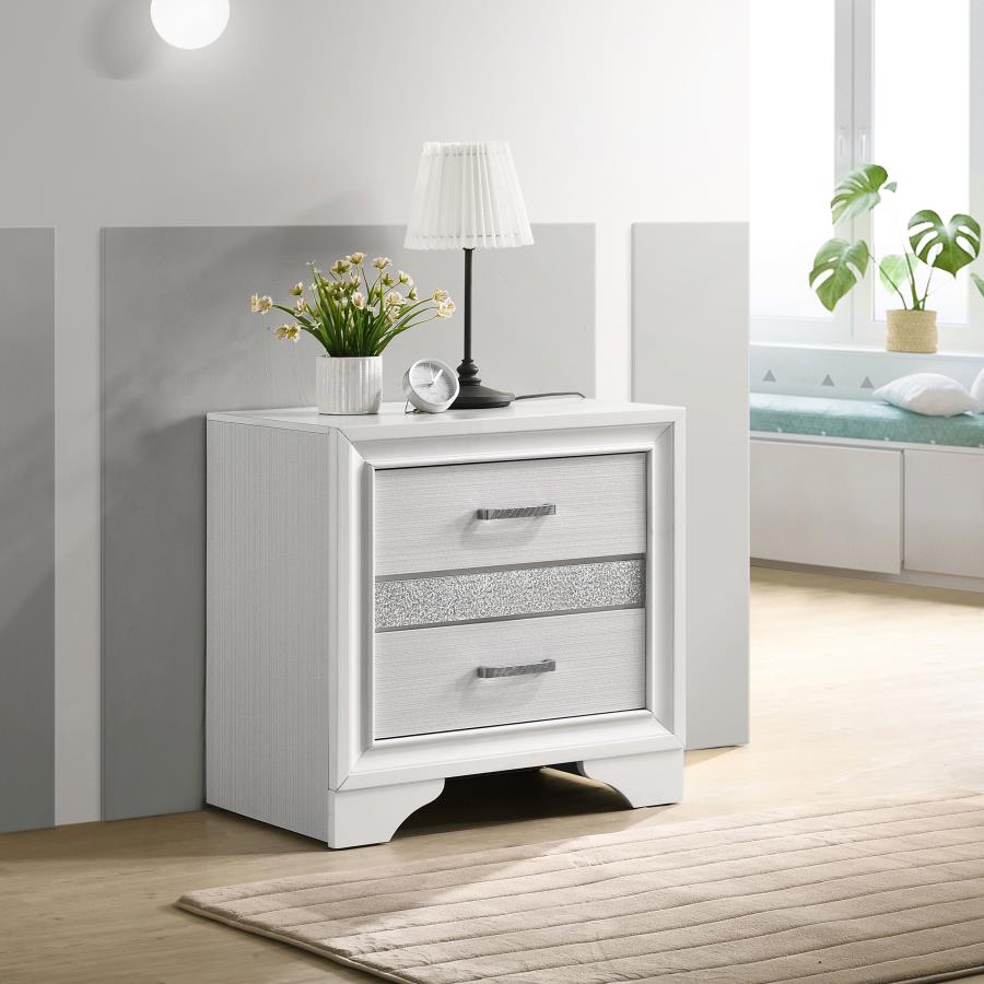Miranda 3-drawer Nightstand Bedside Table White - 205112