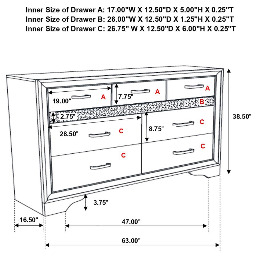 Miranda 9-drawer Dresser White - 205113