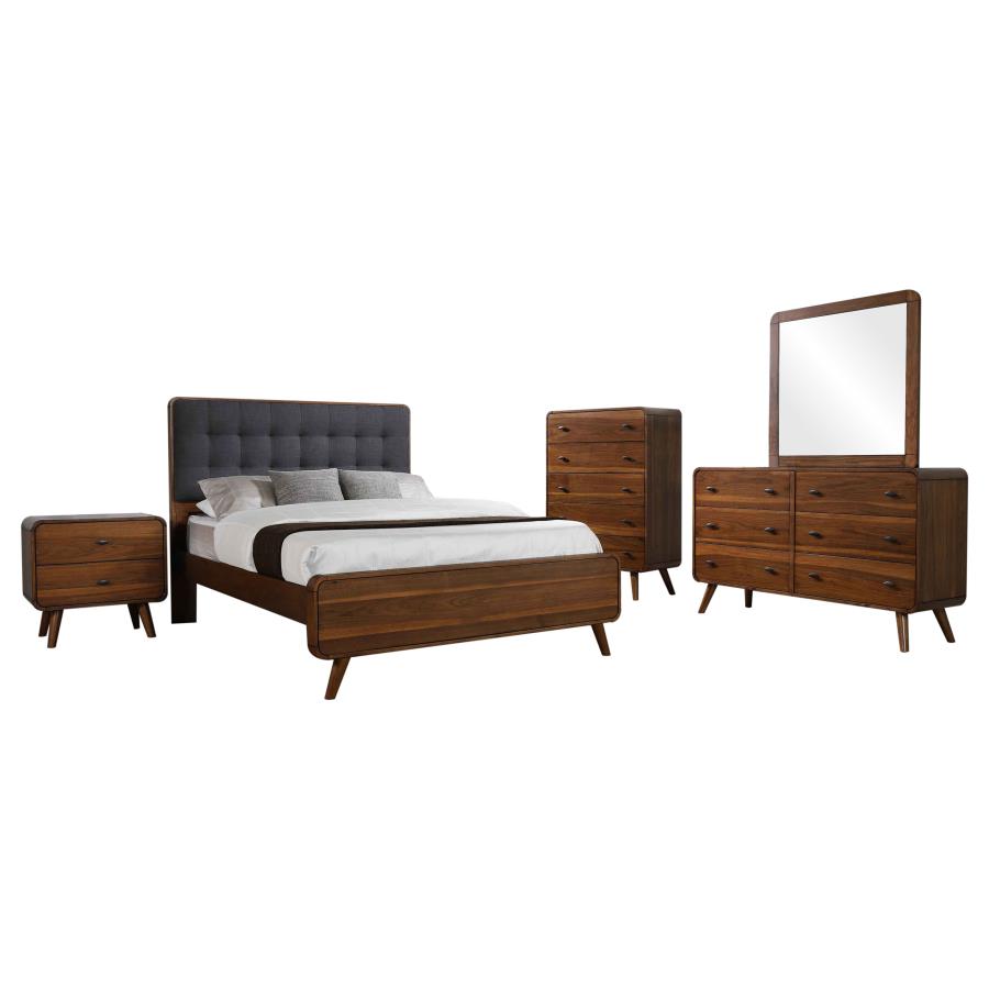Robyn 5-piece Eastern King Bedroom Set Dark Walnut - 205131KE-S5