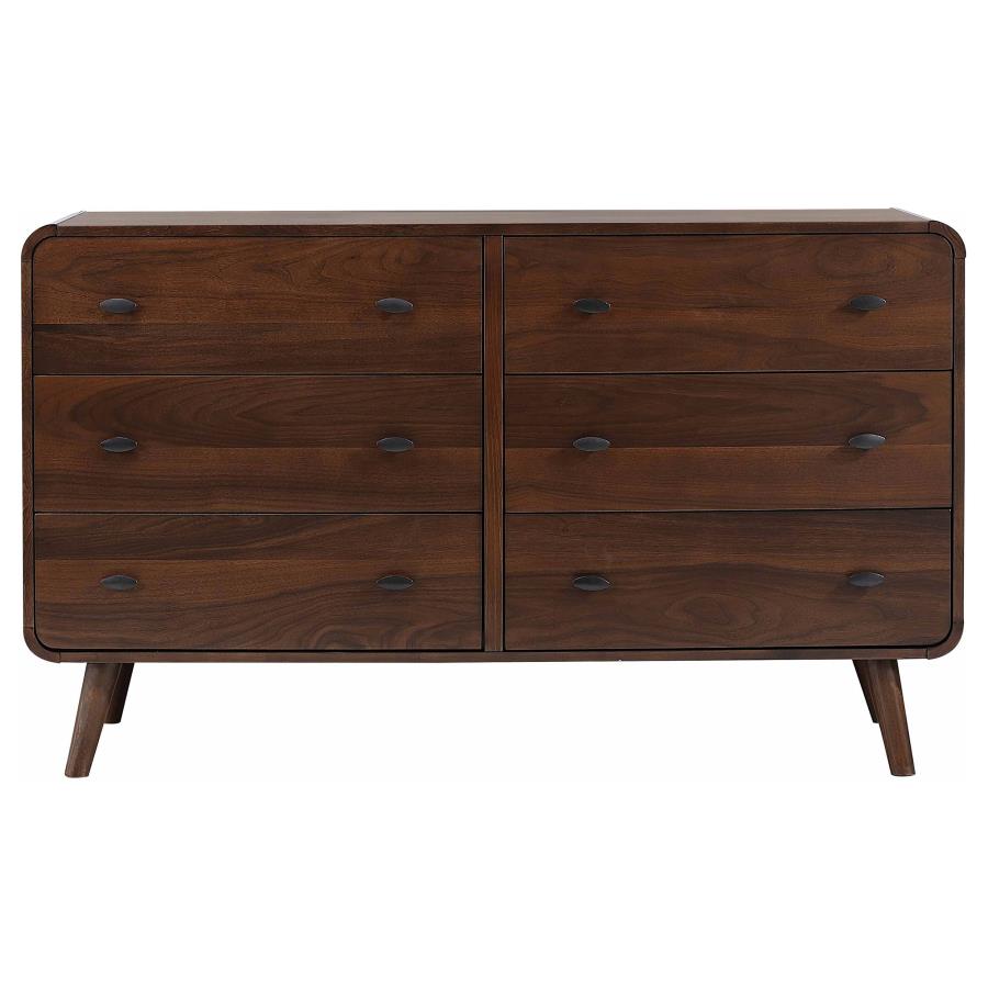 Robyn 6-drawer Bedroom Dresser Dark Walnut - 205133