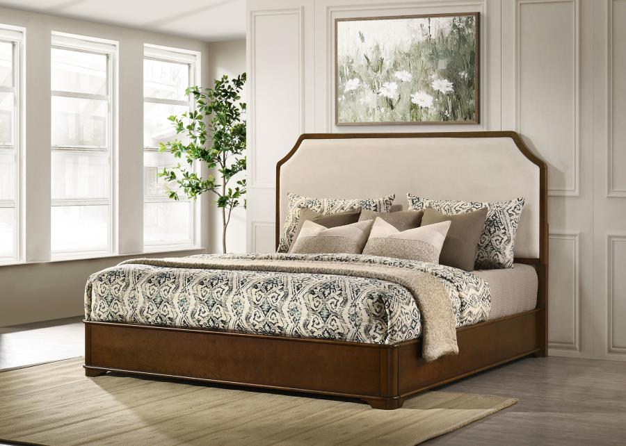 Garland 58-inch Eastern King Panel Bed Cream Brown Cherry - 205301KE