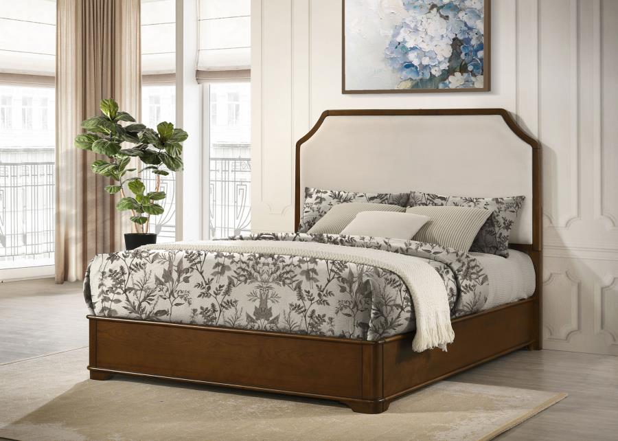 Garland 58-inch Queen Panel Bed Cream and Brown Cherry - 205301Q