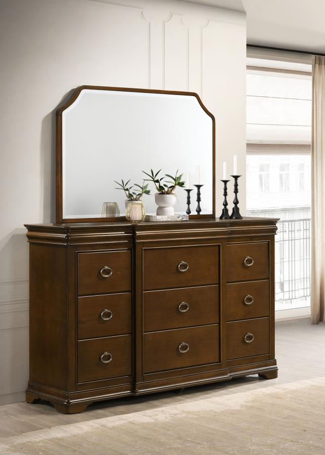 Garland 11-drawer Bedroom Dresser with Mirror Brown Cherry - 205303M