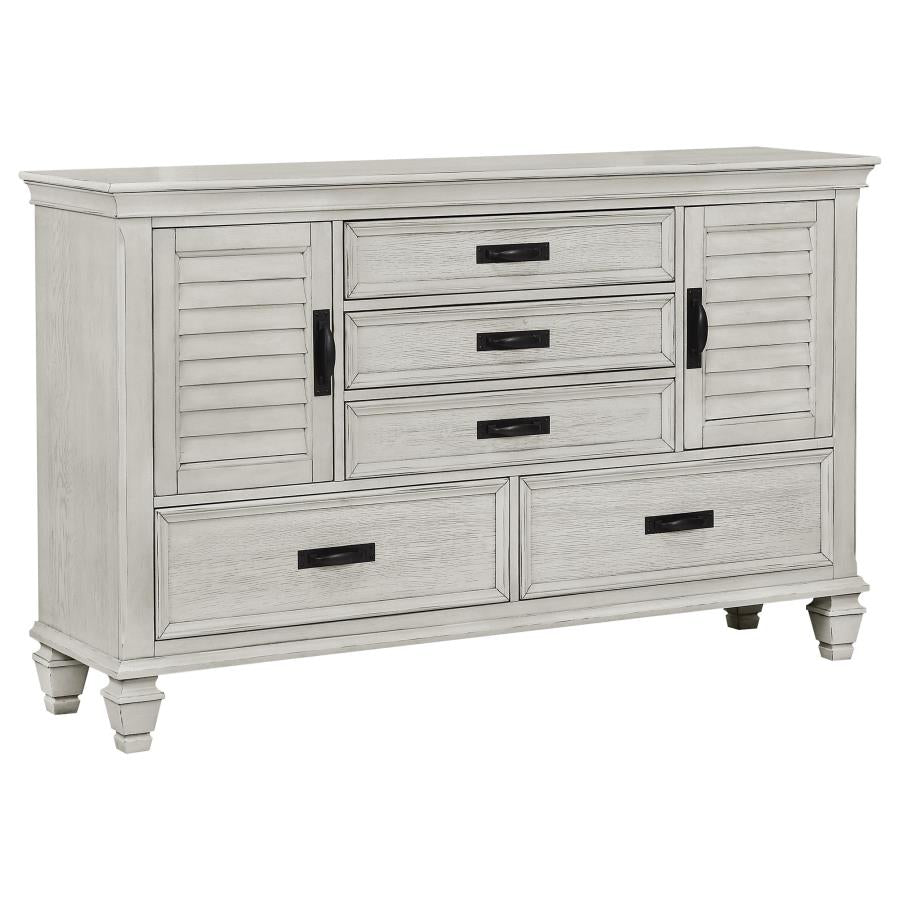 Franco 5-piece Queen Bedroom Set Distressed White - 205330Q-S5