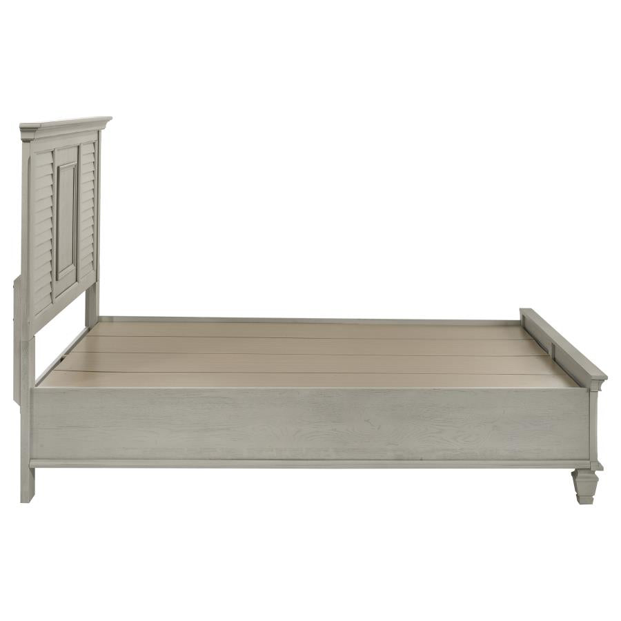 Franco Wood Queen Storage Panel Bed Distressed White - 205330Q