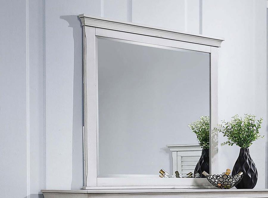 Franco Dresser Mirror Distressed White - 205334