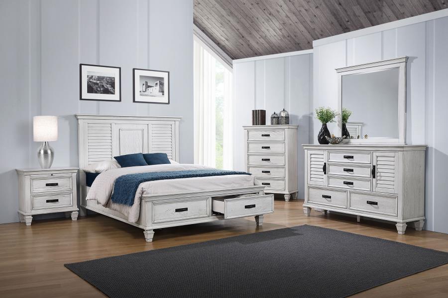 Franco 5-drawer Bedroom Chest Distressed White - 205335