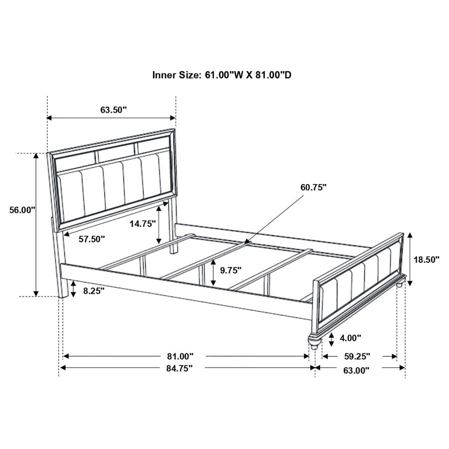 Barzini 4-piece Queen Bedroom Set White - 205891Q-S4