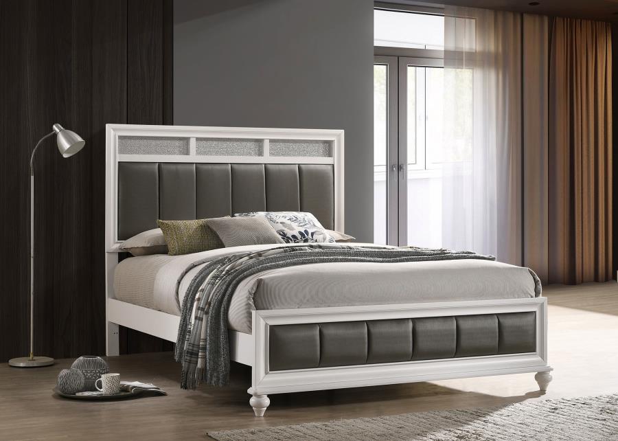 Barzini Wood Queen Panel Bed White - 205891Q