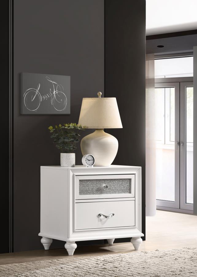 Barzini 2-drawer Nightstand White - 205892