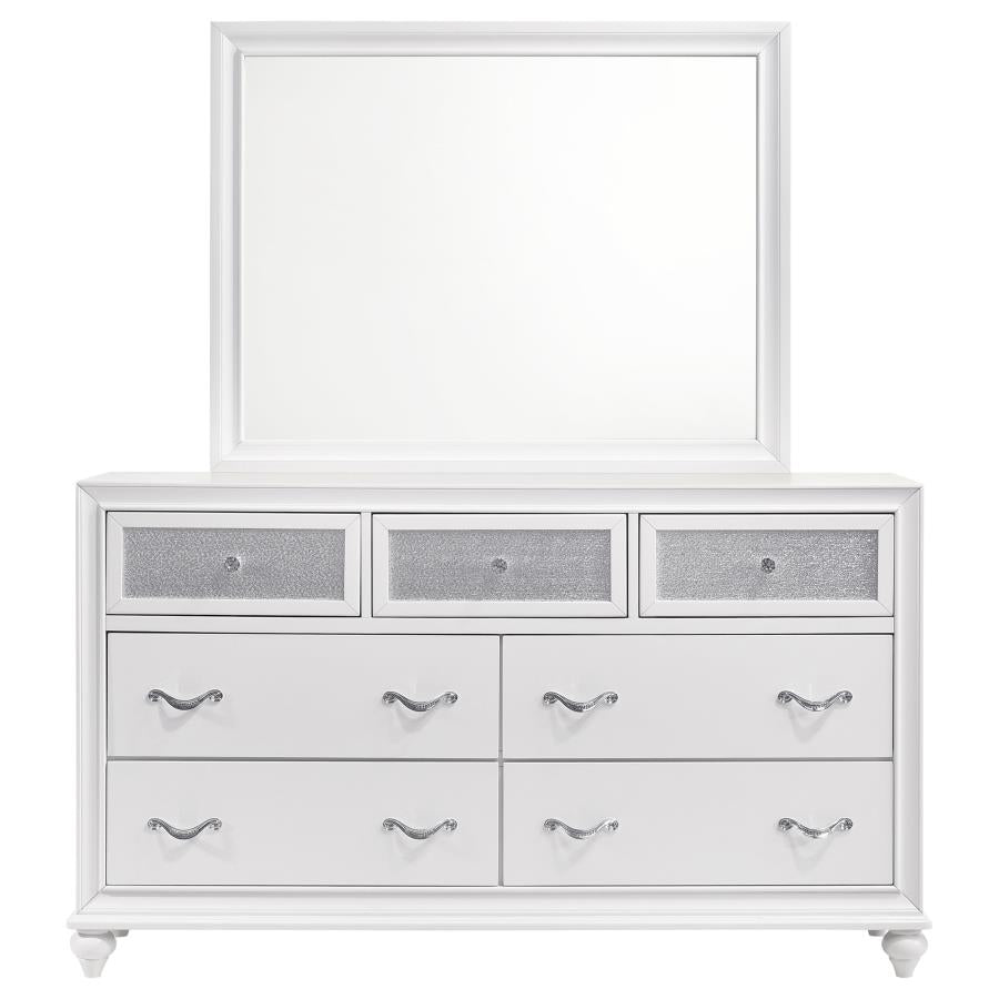 Barzini 7-drawer Dresser with Mirror White - 205893M