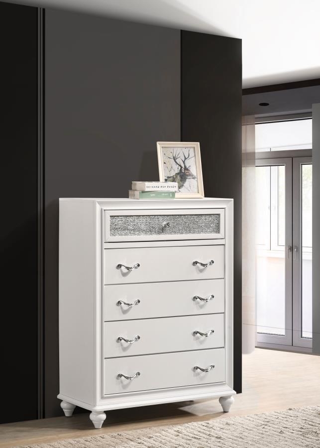 Barzini 5-drawer Bedroom Chest White - 205895