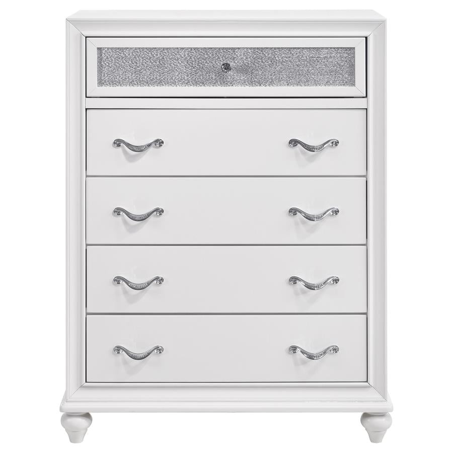 Barzini 5-drawer Bedroom Chest White - 205895