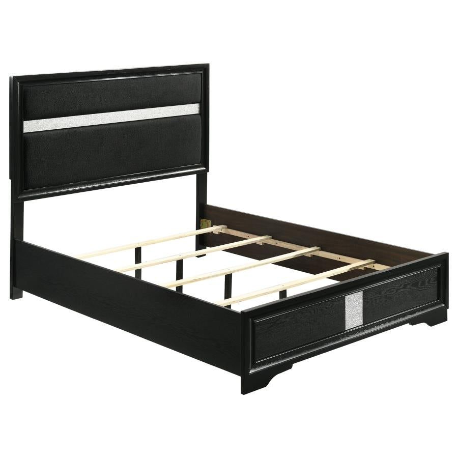 Miranda 54-inch Upholstered Full Panel Bed Black - 206360F