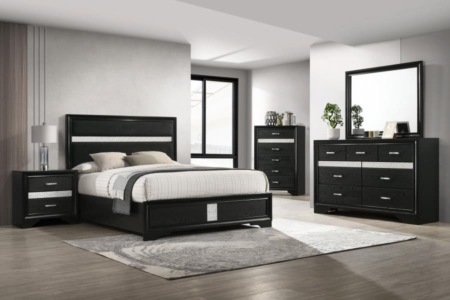 Miranda 5-piece Eastern King Bedroom Set Black - 206360KE-S5