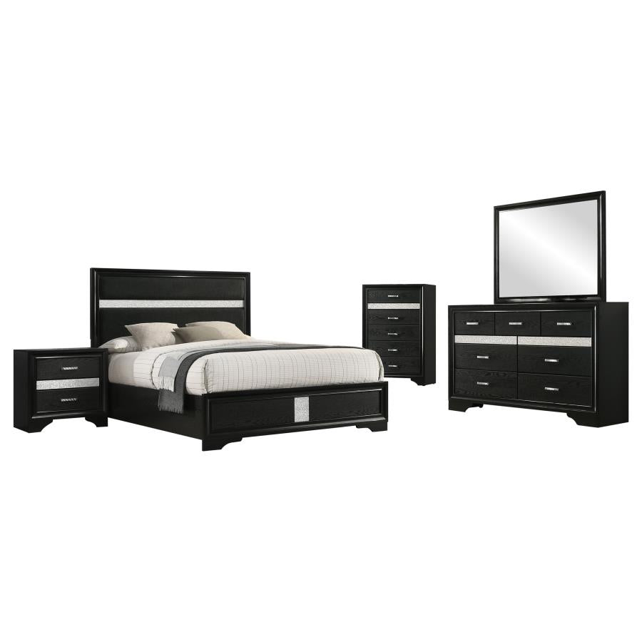 Miranda 5-piece Eastern King Bedroom Set Black - 206360KE-S5