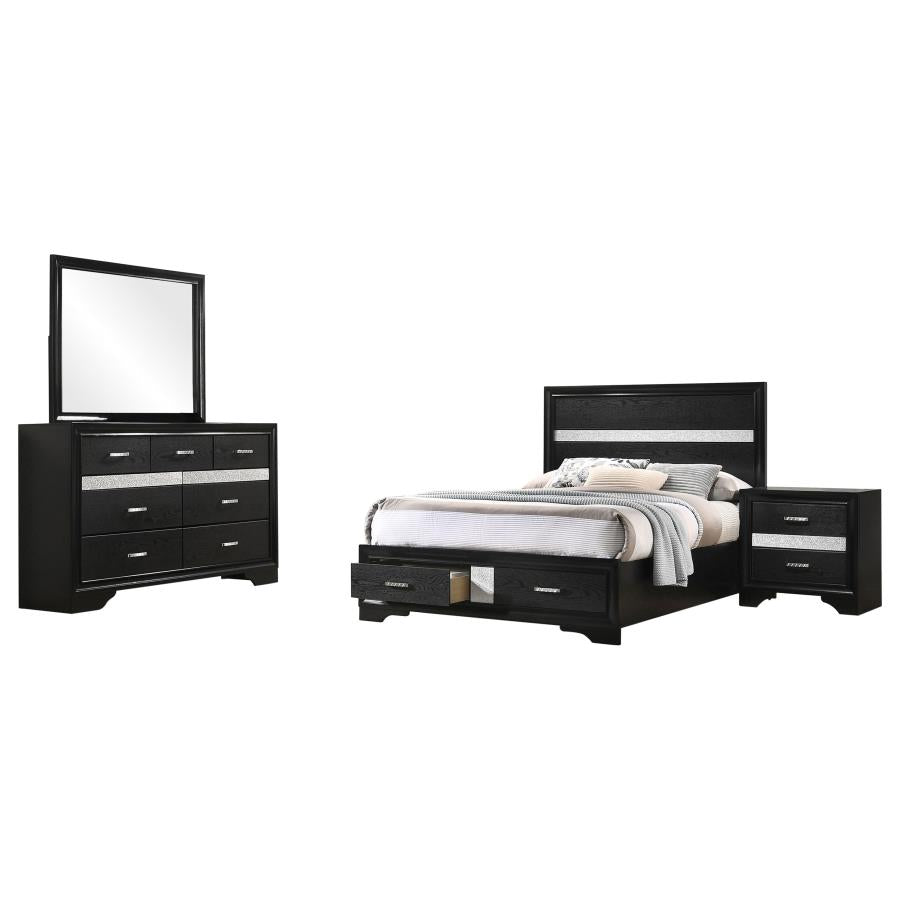 Miranda 4-piece Full Bedroom Set Black - 206361F-S4