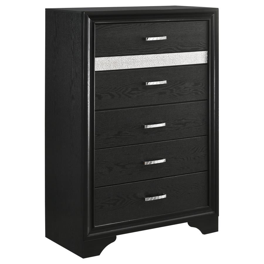 Miranda 6-drawer Bedroom Chest Black - 206365