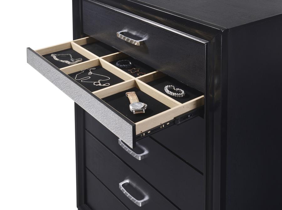 Miranda 6-drawer Bedroom Chest Black - 206365