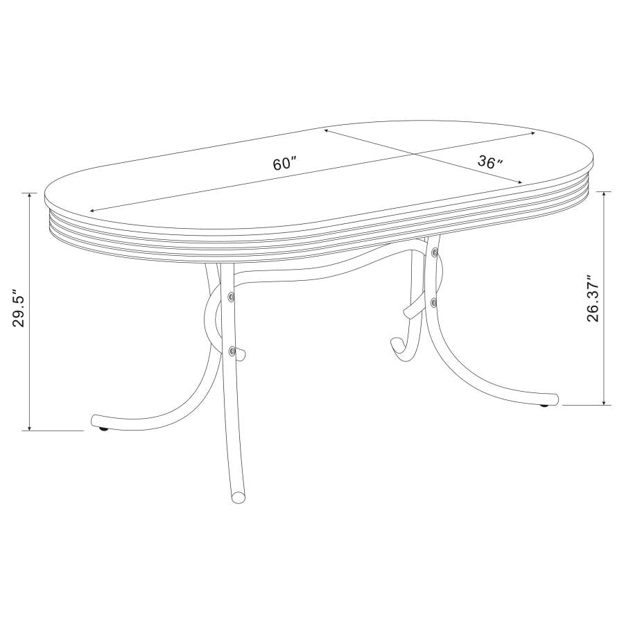 Retro 5-piece Oval Dining Table Set White and Black - 2065-S5