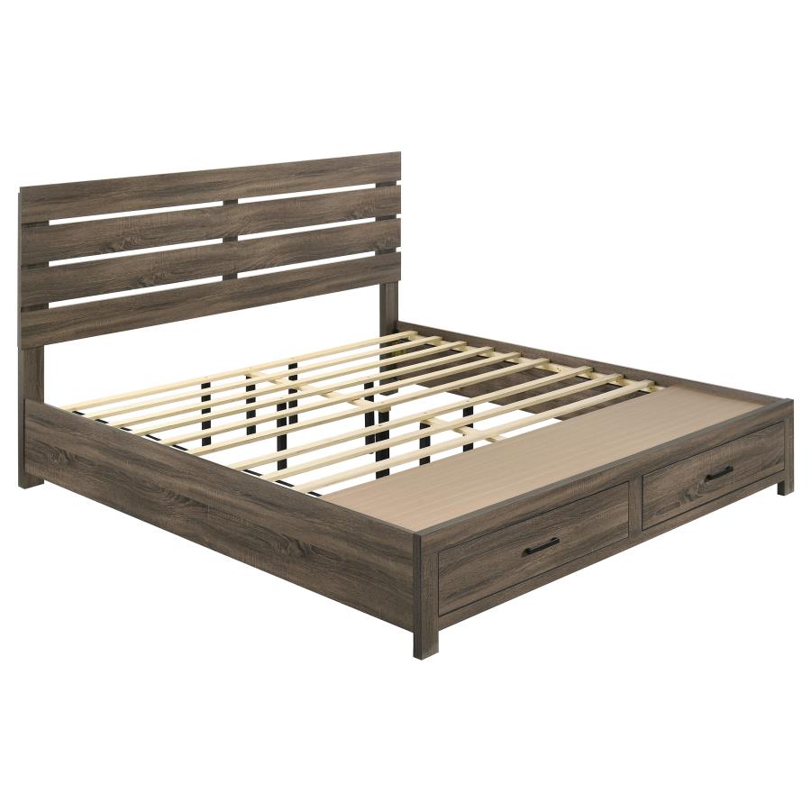 Brantford Wood Eastern King Storage Panel Bed Barrel Oak - 207040KE