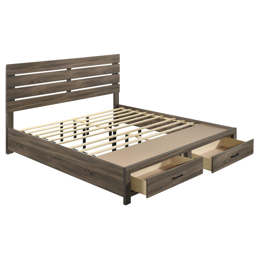 Brantford Wood Eastern King Storage Panel Bed Barrel Oak - 207040KE